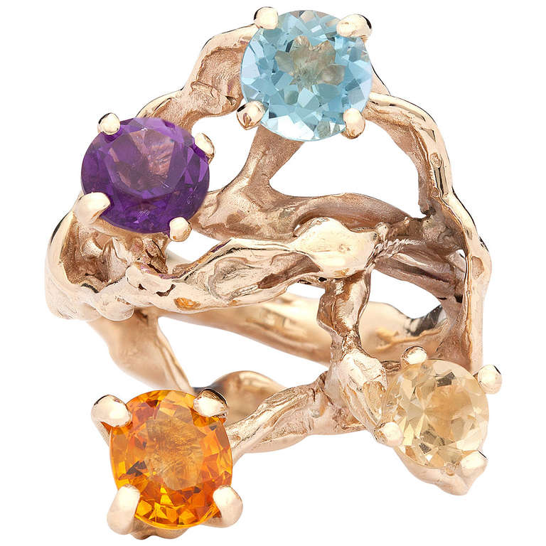 1970s Multicolor Gemstone Ring