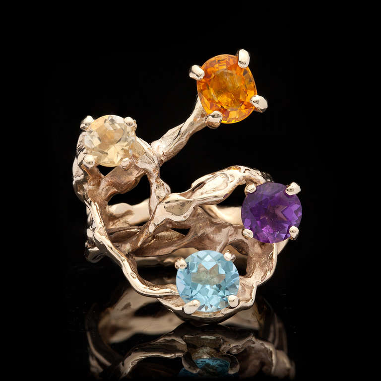 1970s Multicolor Gemstone Ring