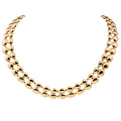Chaumet Domed Oval Link Gold Necklace