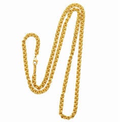 Tiffany & Co. 30 Inch Gold Rolo Link Necklace
