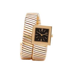 Bulgari Lady's Three Color Gold Quartz Serpenti Wristwatch 12