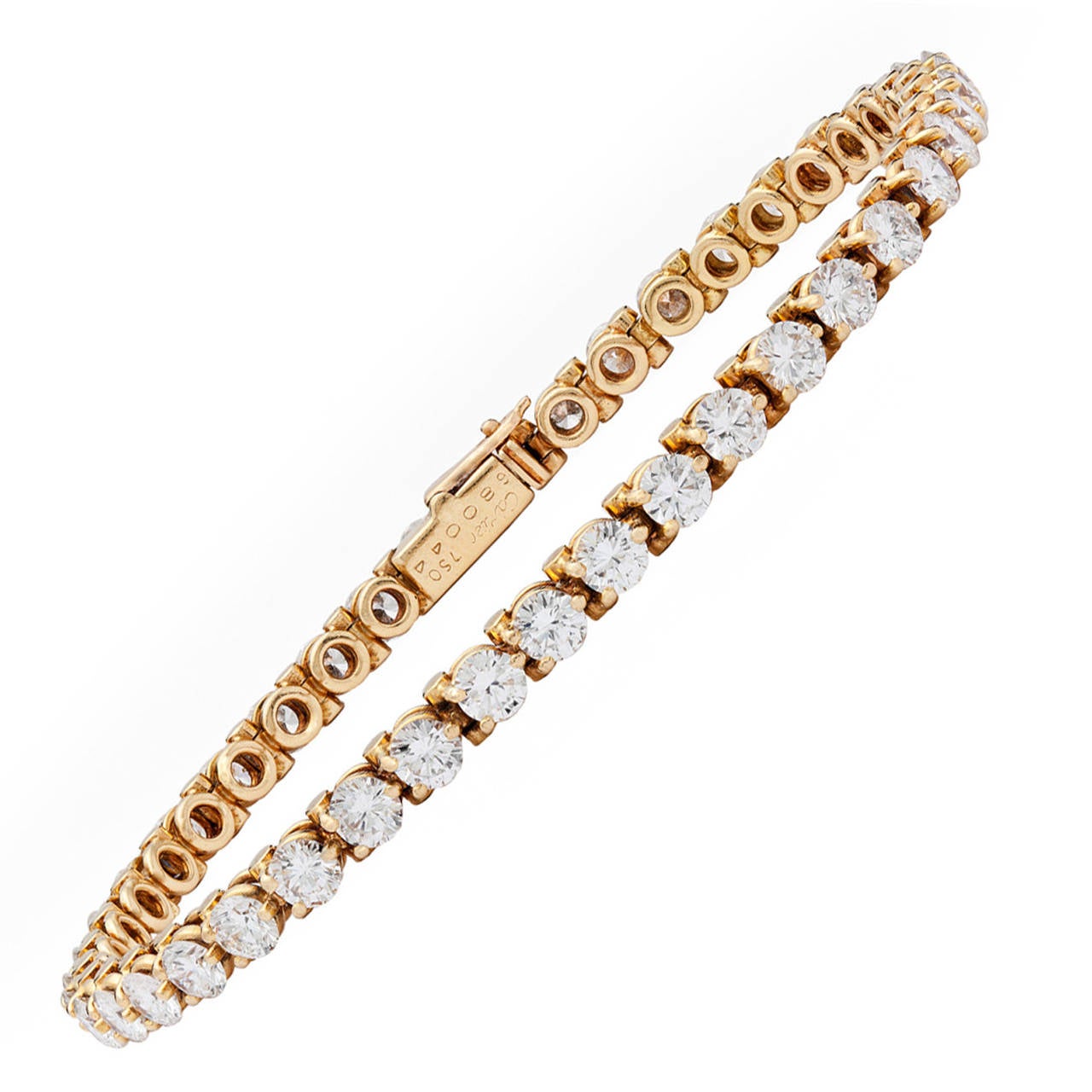 Cartier 6.30 Carat Diamond Gold Tennis Bracelet at 1stDibs | cartier tennis  bracelets