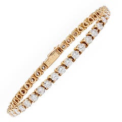 Cartier 6.30 Carat Diamond Gold Tennis Bracelet
