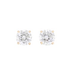 2.04 Carat GIA Cert Round Brilliant Cut Diamond Gold Earrings 12