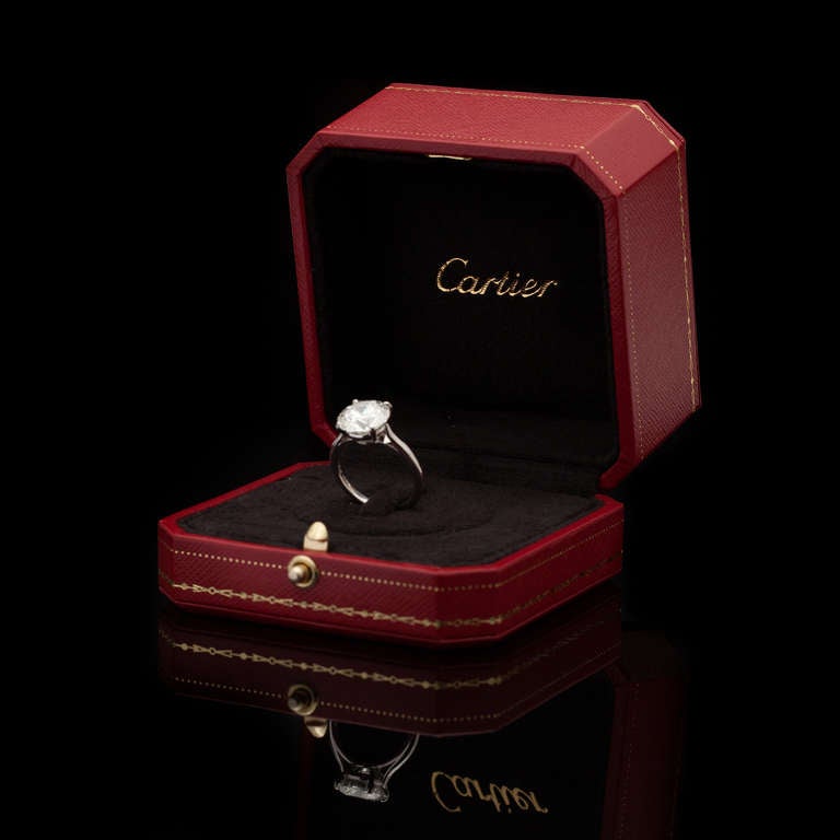 Cartier 4.20 Carat Solitaire Diamond Ring In Excellent Condition In San Francisco, CA