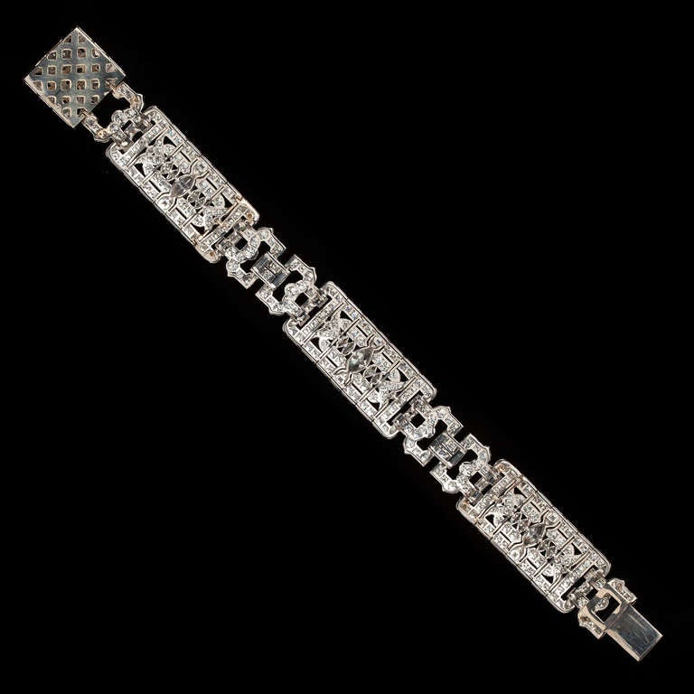 Women's Art Deco Mixed Cut Diamond Bracelet