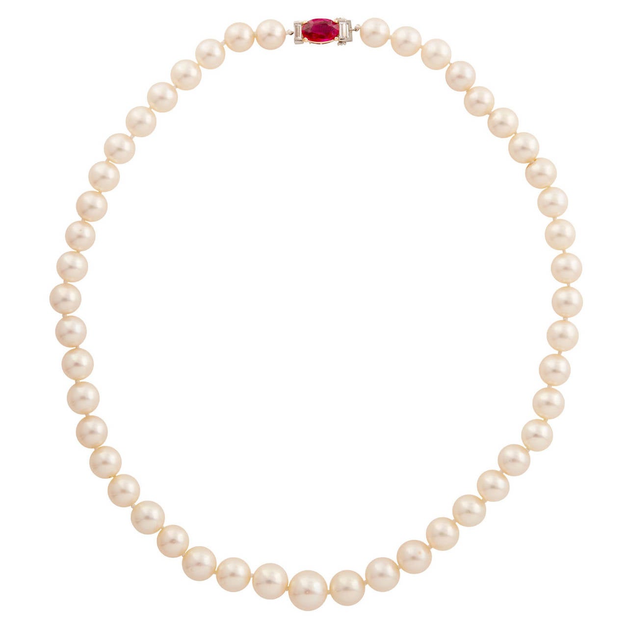 Van Cleef & Arpels GIA Natural Ruby Clasp Necklace