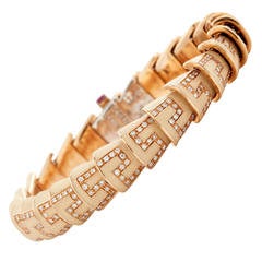 Roberto Coin Enamel Diamond Gold Bracelet 7