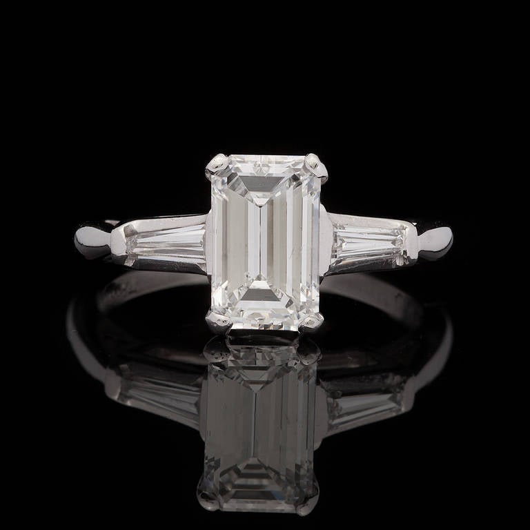 Sophisticated Emerald Cut Diamond Ring