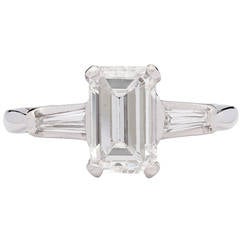 Vintage Sophisticated Emerald Cut Diamond Ring