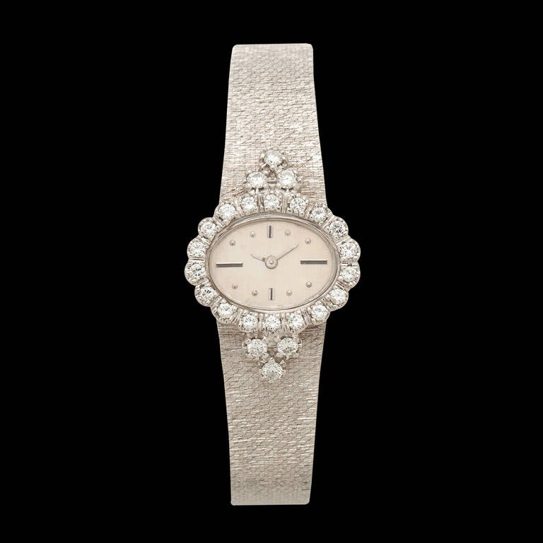 Joseph Boillat Lady's White Gold and Diamond Bracelet Watch at 1stDibs