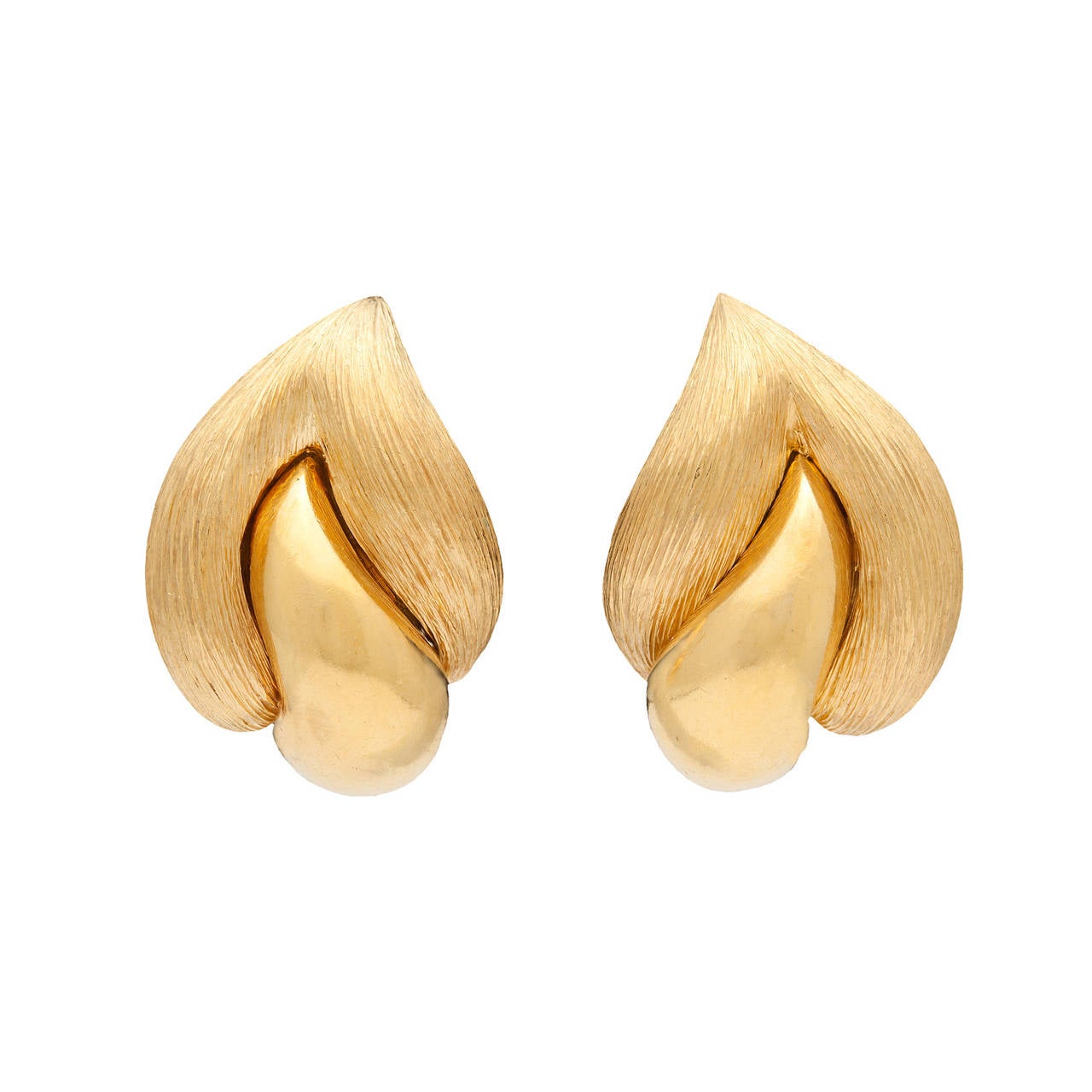 Henry Dunay Gold Teardrop Earrings at 1stdibs