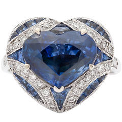 Blue Heart Sapphire Ring