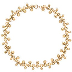 Vintage Gold Ball Link Necklace