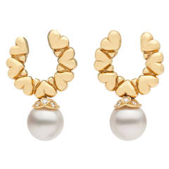 Garrard Pearl Dangle Earrings, circa 1990s 7