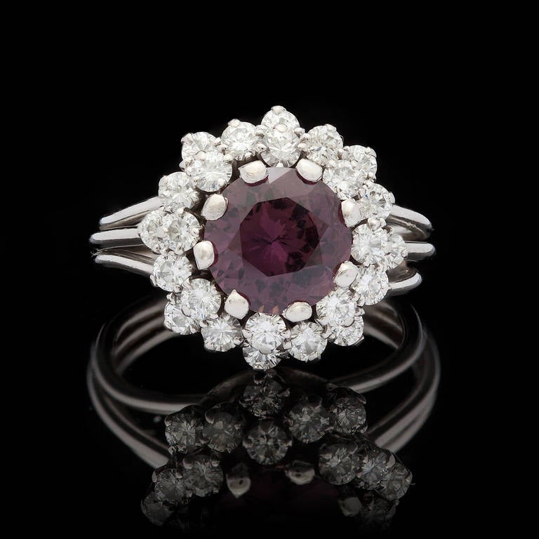 Natural Unheated Sapphire Platinum Cocktail Ring