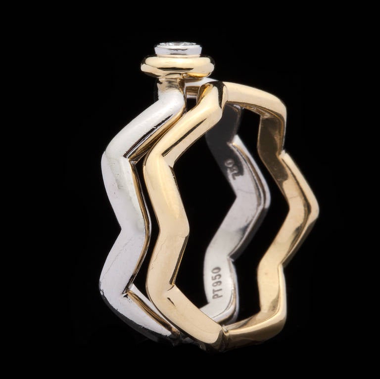 Women's Tiffany & Co. Paloma Picasso Diamond Yellow Gold Platinum Ring Set