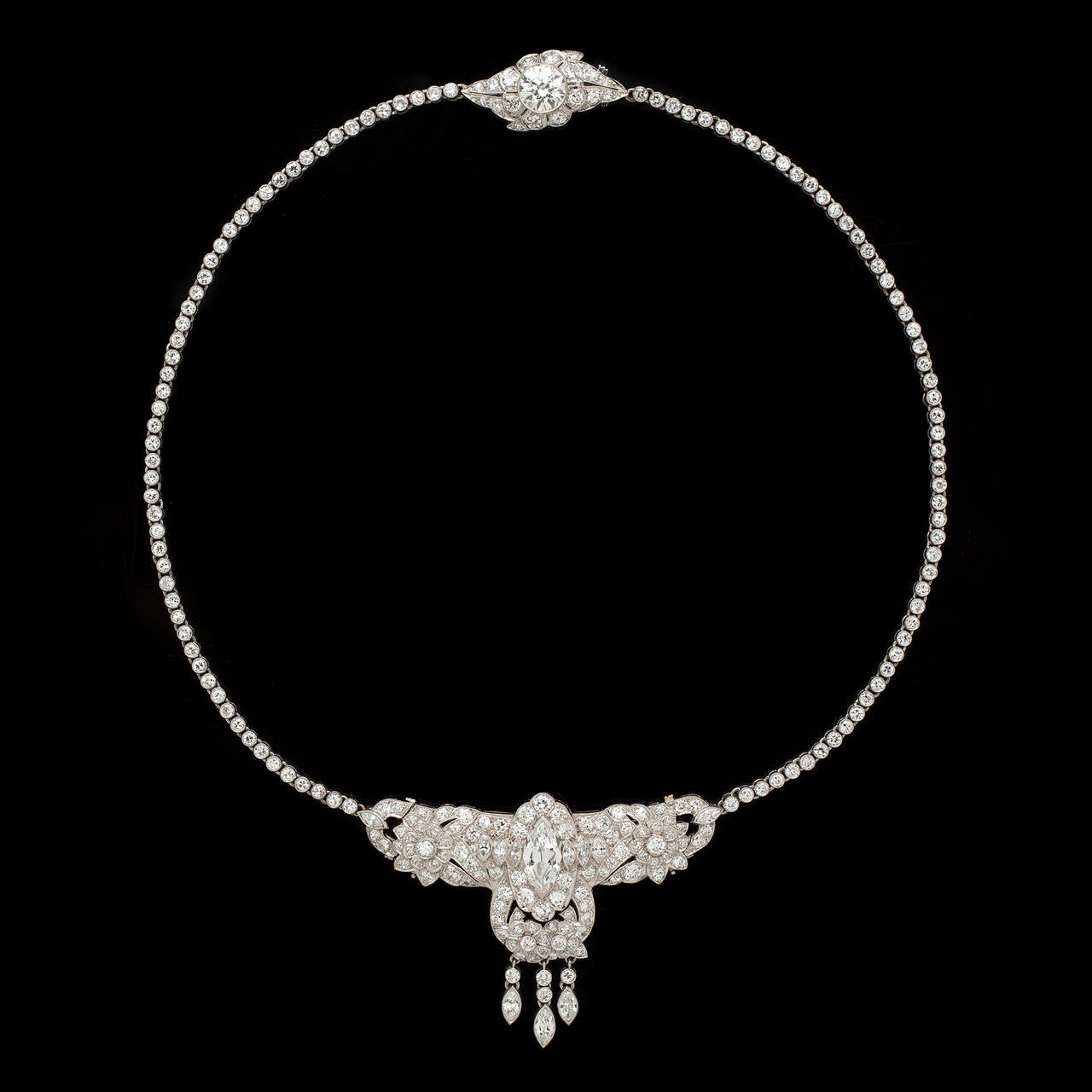 Art Deco Diamond Platinum Choker