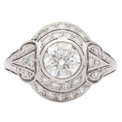 1.02 Carat Gia Cert Diamond Platinum Ring 8
