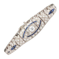 Art Deco J.E. Caldwell Sapphire Diamond Bracelet