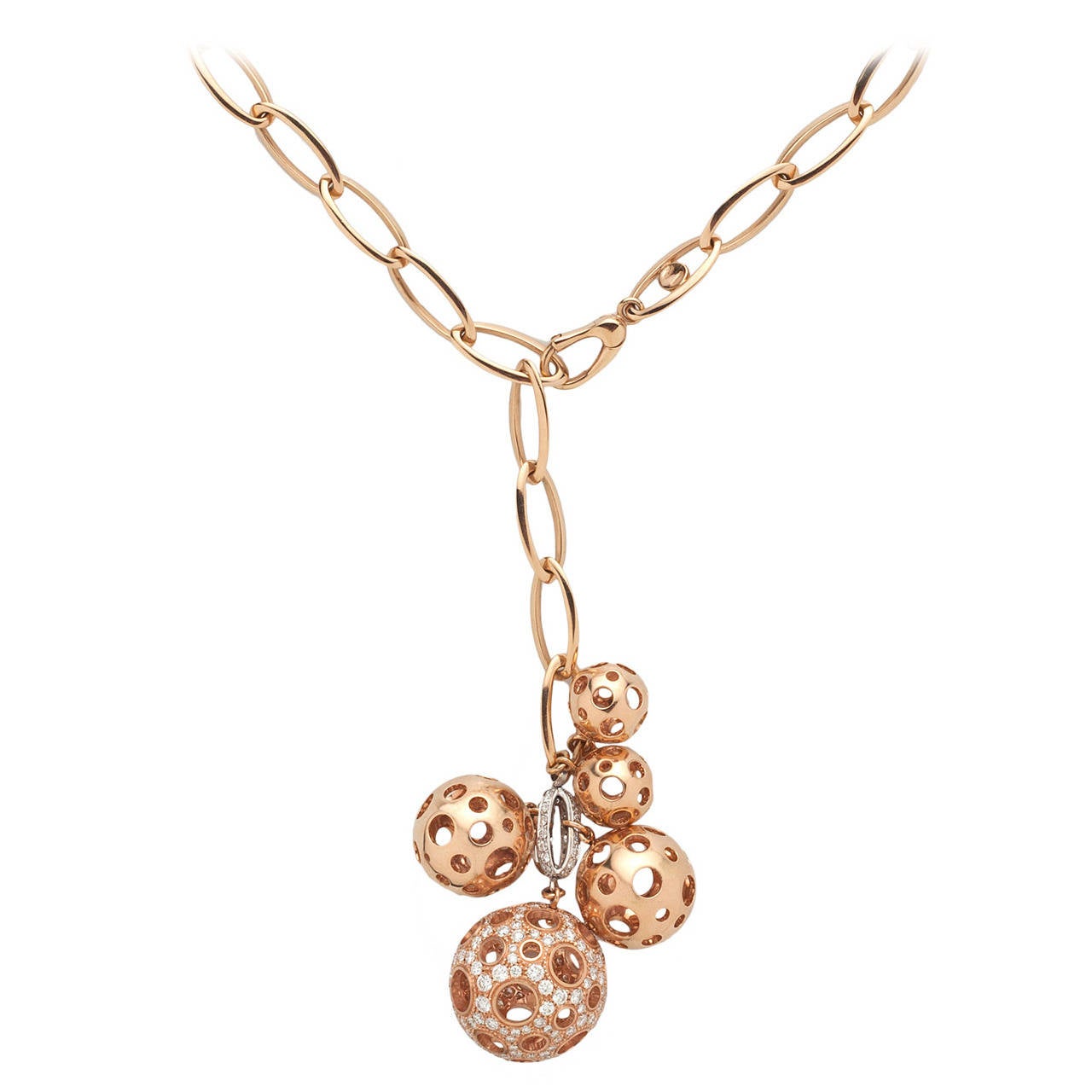 Luca Carati Rose Gold Charm Necklace