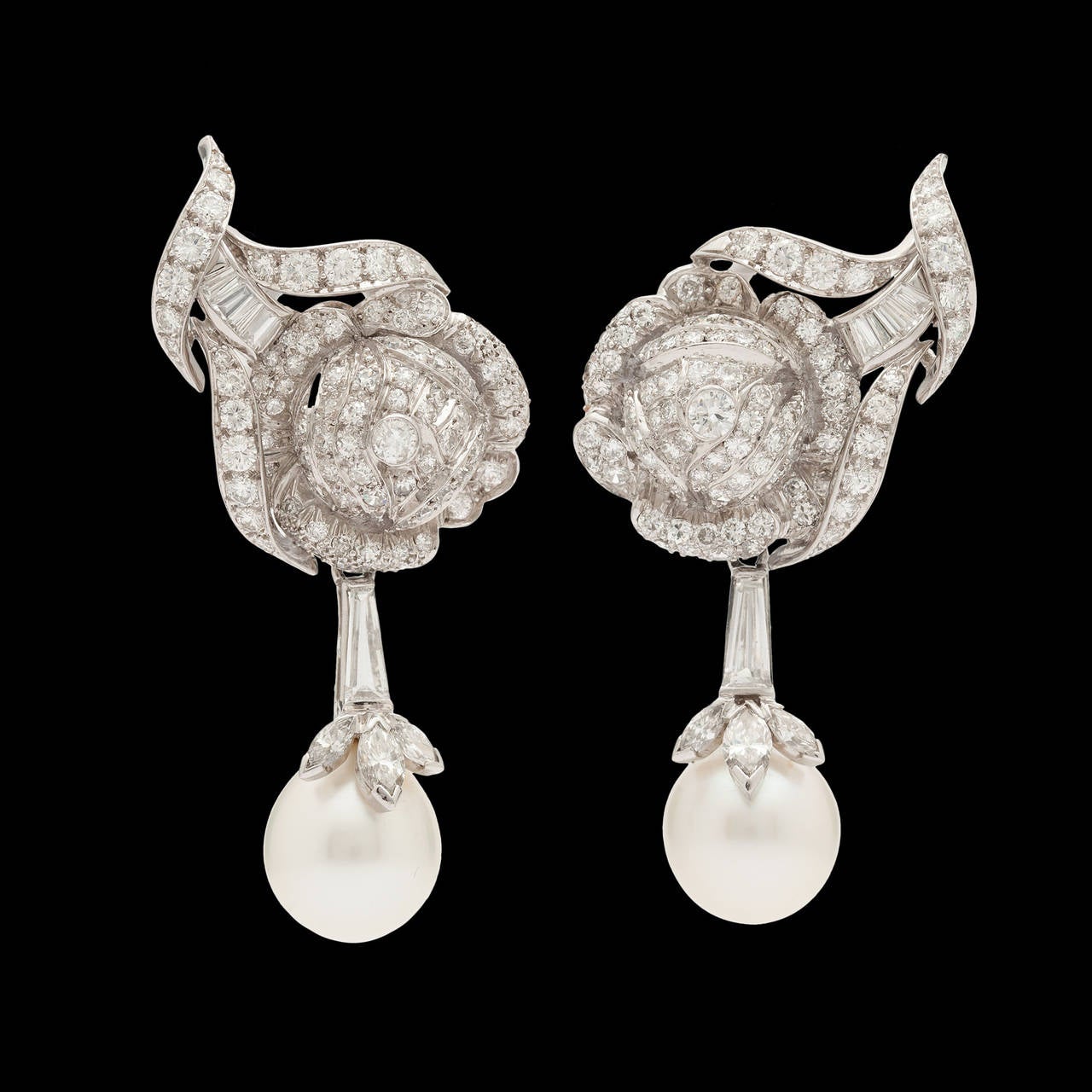 Ruser Pearl Diamond Earrings