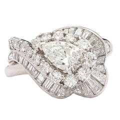 Diamond Platinum Fountain Ring