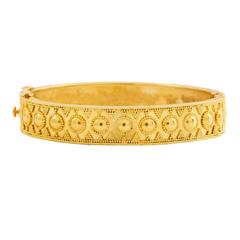 Lalaounis Gold Bangle Bracelet with Granulation