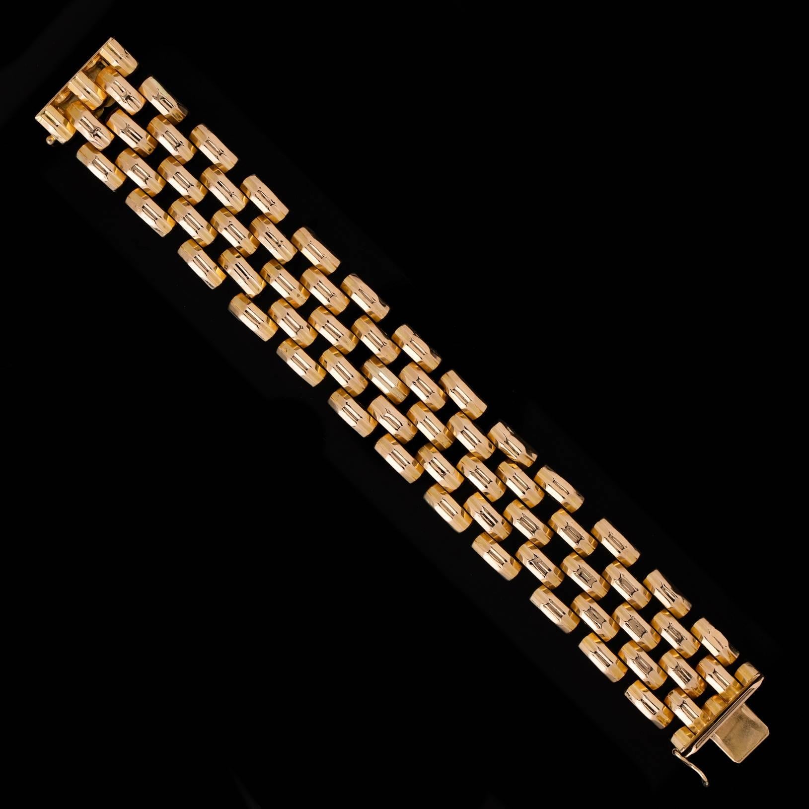 Retro Gold Link Bracelet In Good Condition In San Francisco, CA