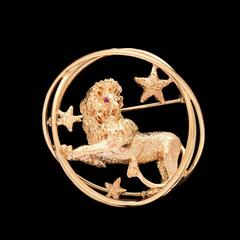 Ruser gold Lion and Star Pin