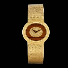 Piaget Gelbgold Diamant-Tigerauge-Armbanduhr