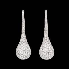 Salvini Diamond Pavé Gold Teardrop Earrings