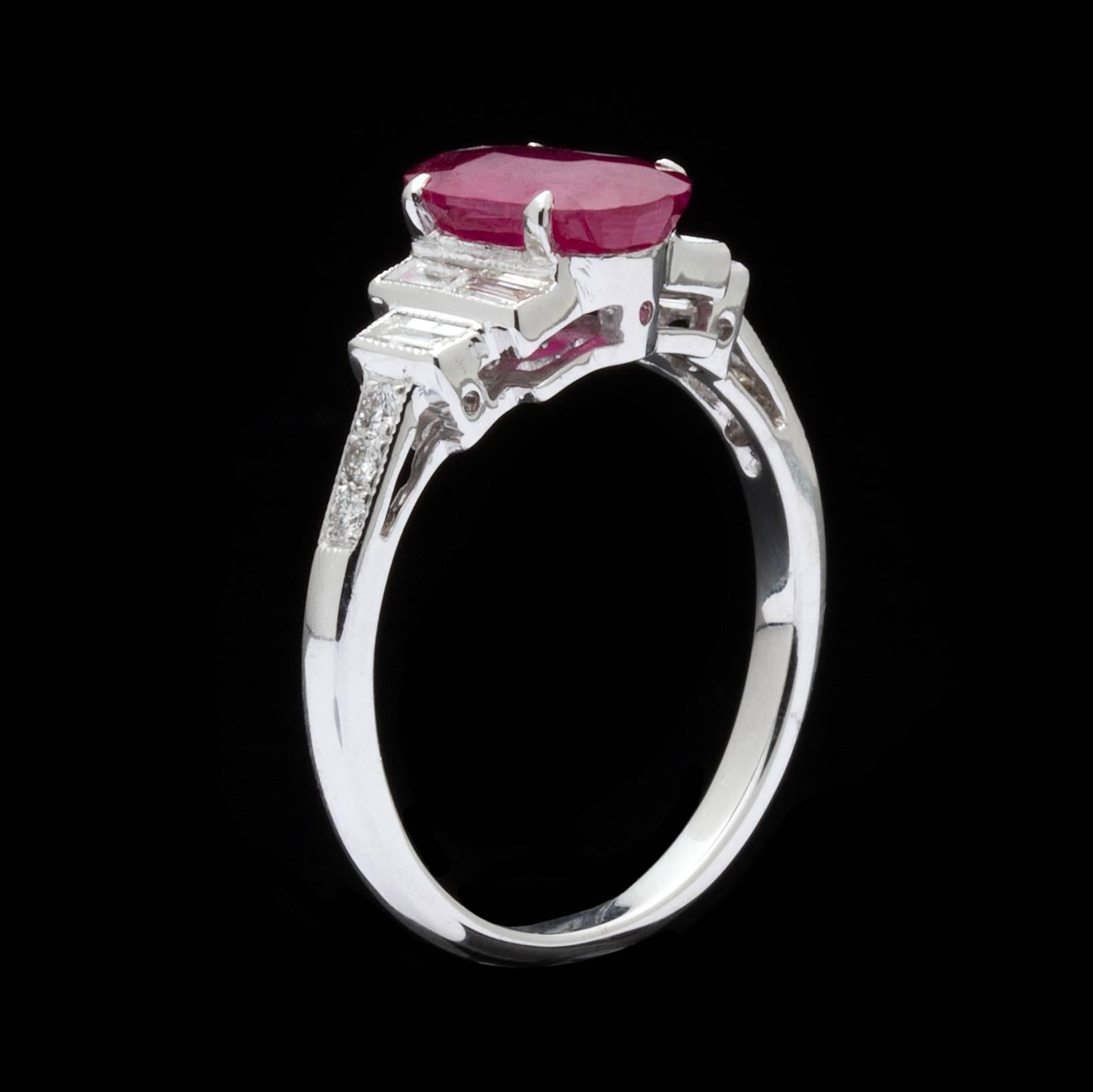 Women's Burmese Pink Sapphire Diamond Gold Ring