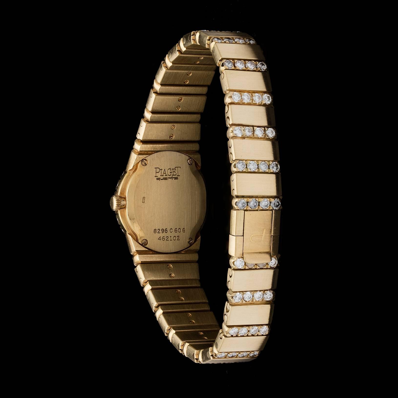 Piaget Ladies Yellow Gold Diamond Polo Quartz Wristwatch In Excellent Condition In San Francisco, CA