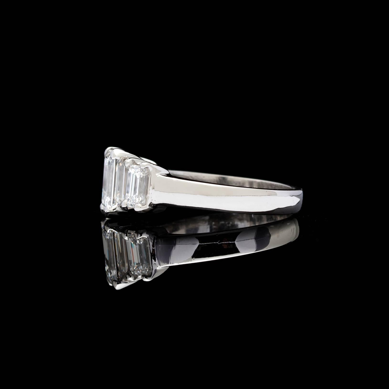 Contemporary Gorgeous 2.38 Carat GIA Cert Emerald Cut Diamond Platinum Ring