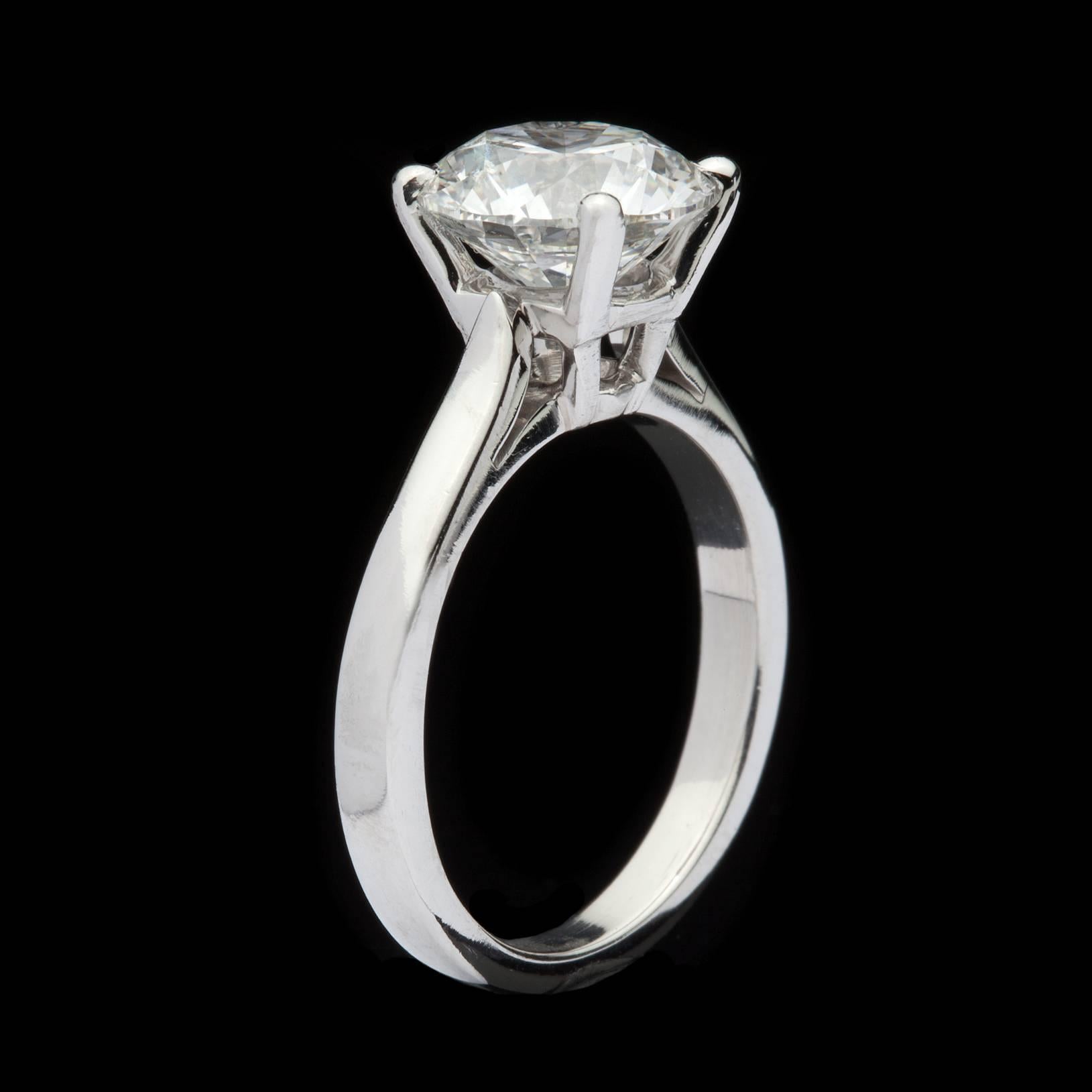 Women's 2.40 Carat GIA Certified Diamond Platinum Solitaire Engagement Ring