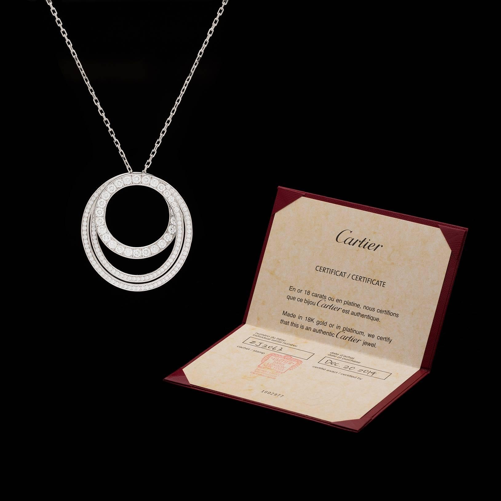 Contemporary Cartier Paris Nouvelle Vague Diamond Gold Necklace