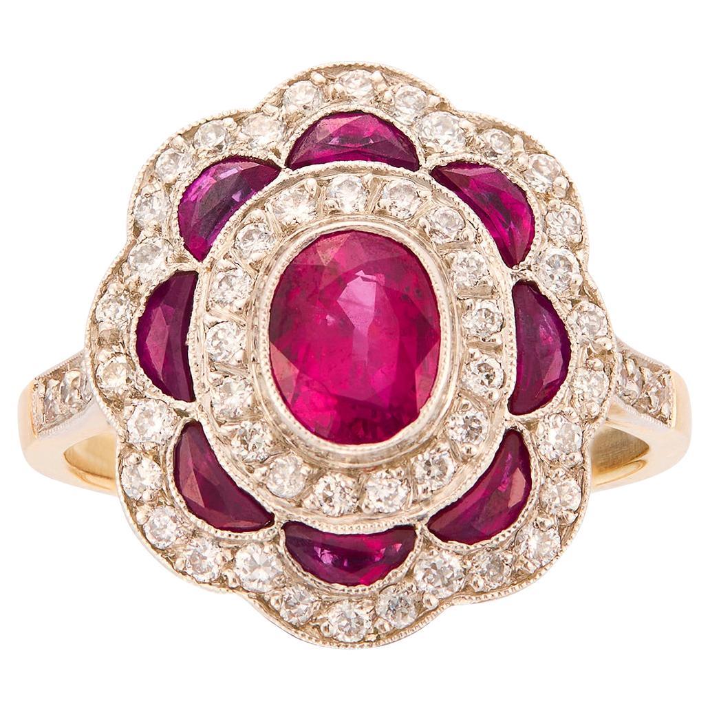 GIA Burma Rubin & Diamant Ring im Angebot