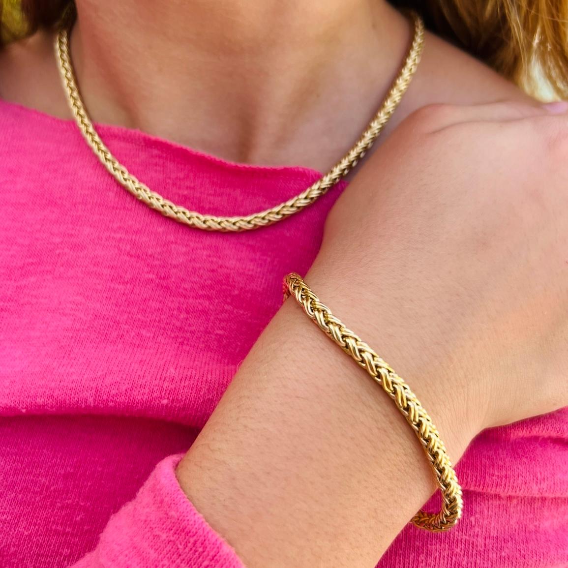 Collana a catena di grano intrecciato in oro 18k di Tiffany & Co. in vendita 3