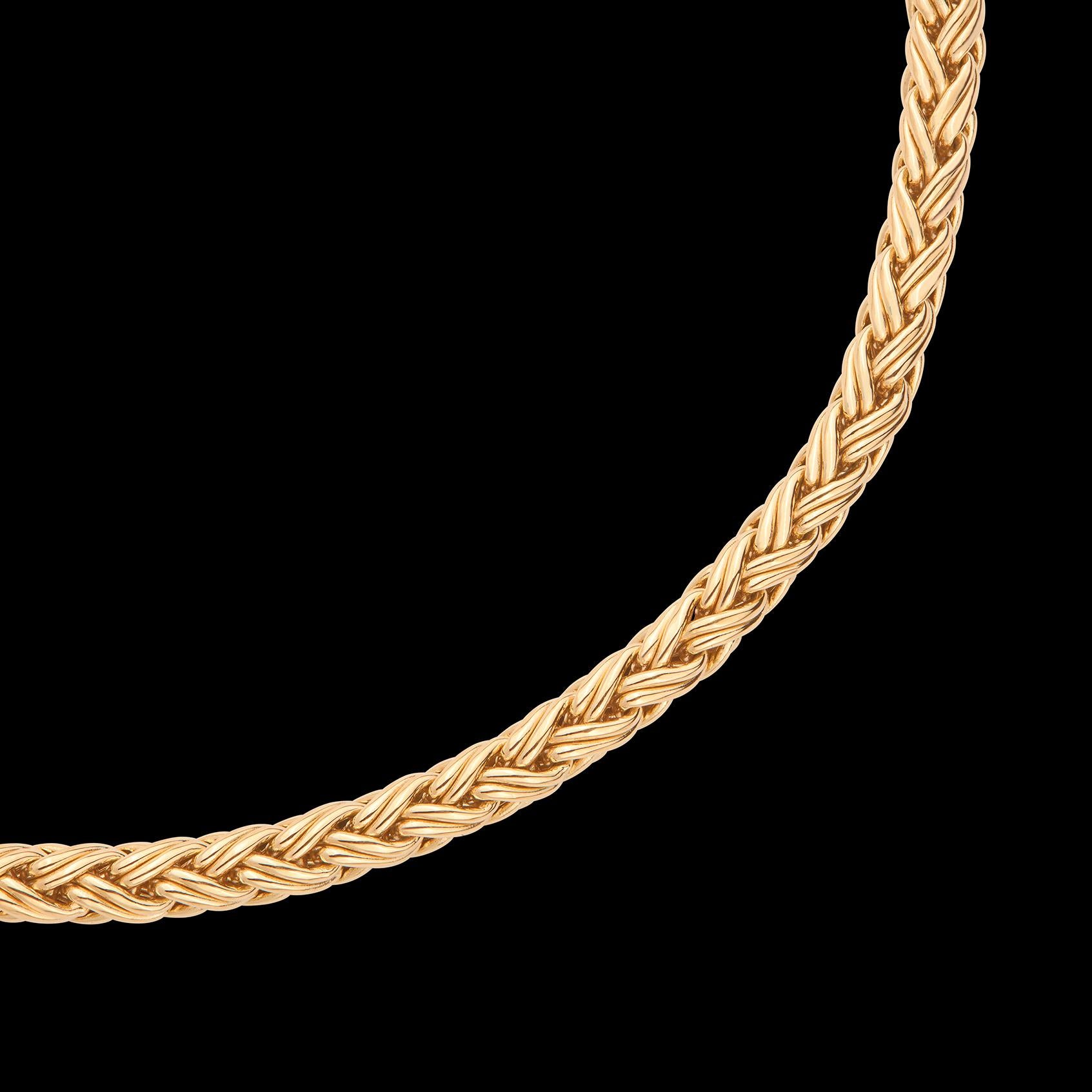 Collana a catena di grano intrecciato in oro 18k di Tiffany & Co. in vendita 1