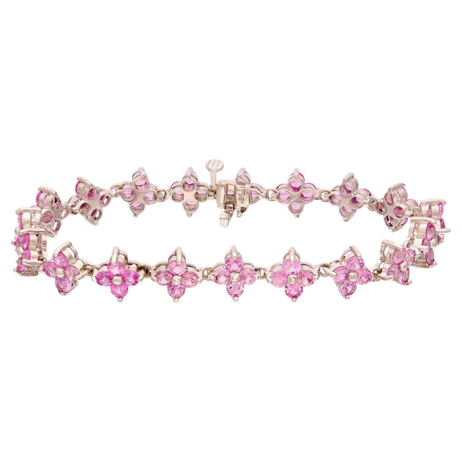 Lovely Pink Sapphire & 18k Weißgold-Armband