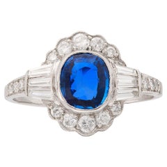 Incantevole anello con zaffiro e diamante