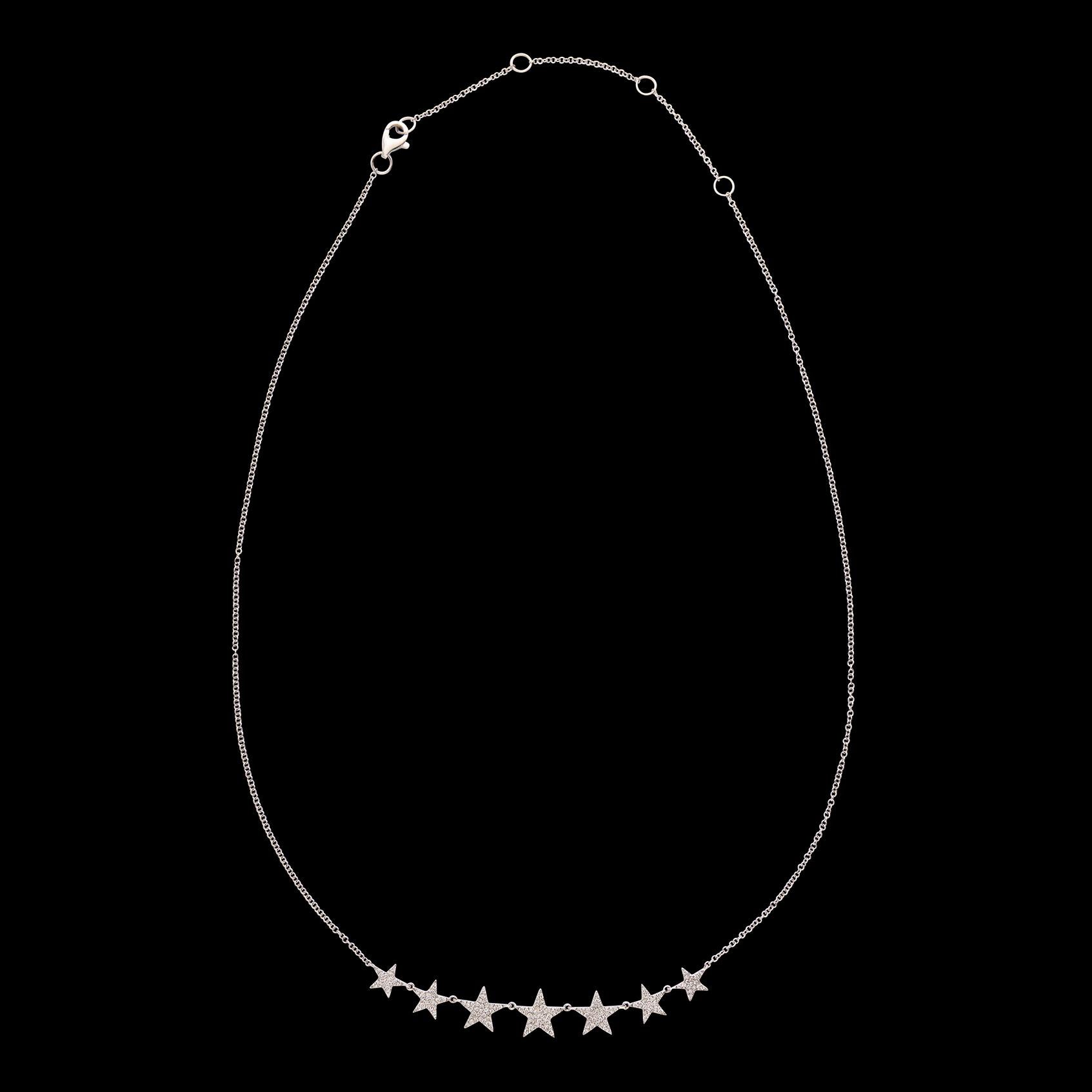 Collana con diamanti e oro bianco 14k in vendita 2