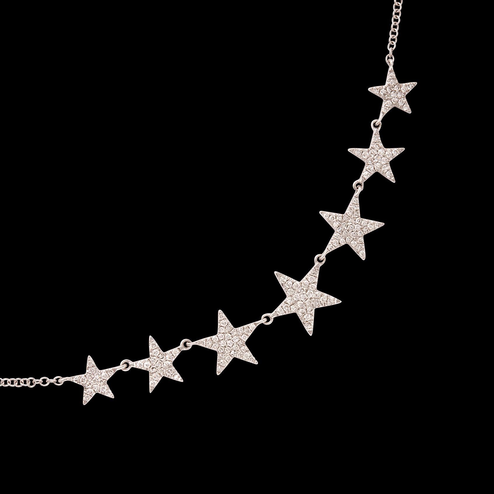 Taglio rotondo Collana con diamanti e oro bianco 14k in vendita