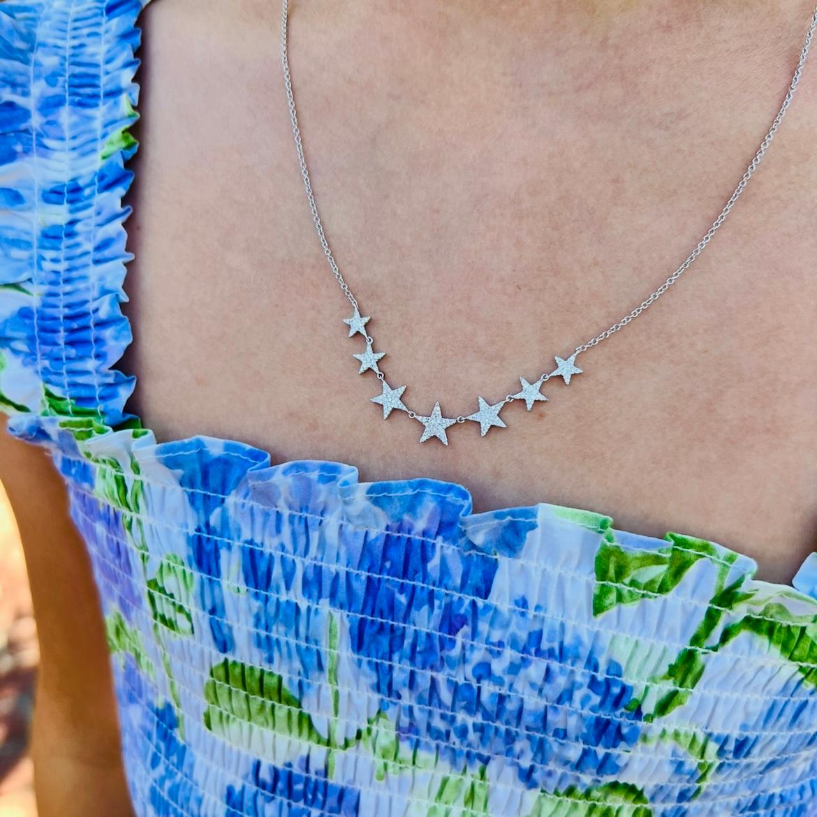 Collana con diamanti e oro bianco 14k In condizioni ottime in vendita a San Francisco, CA