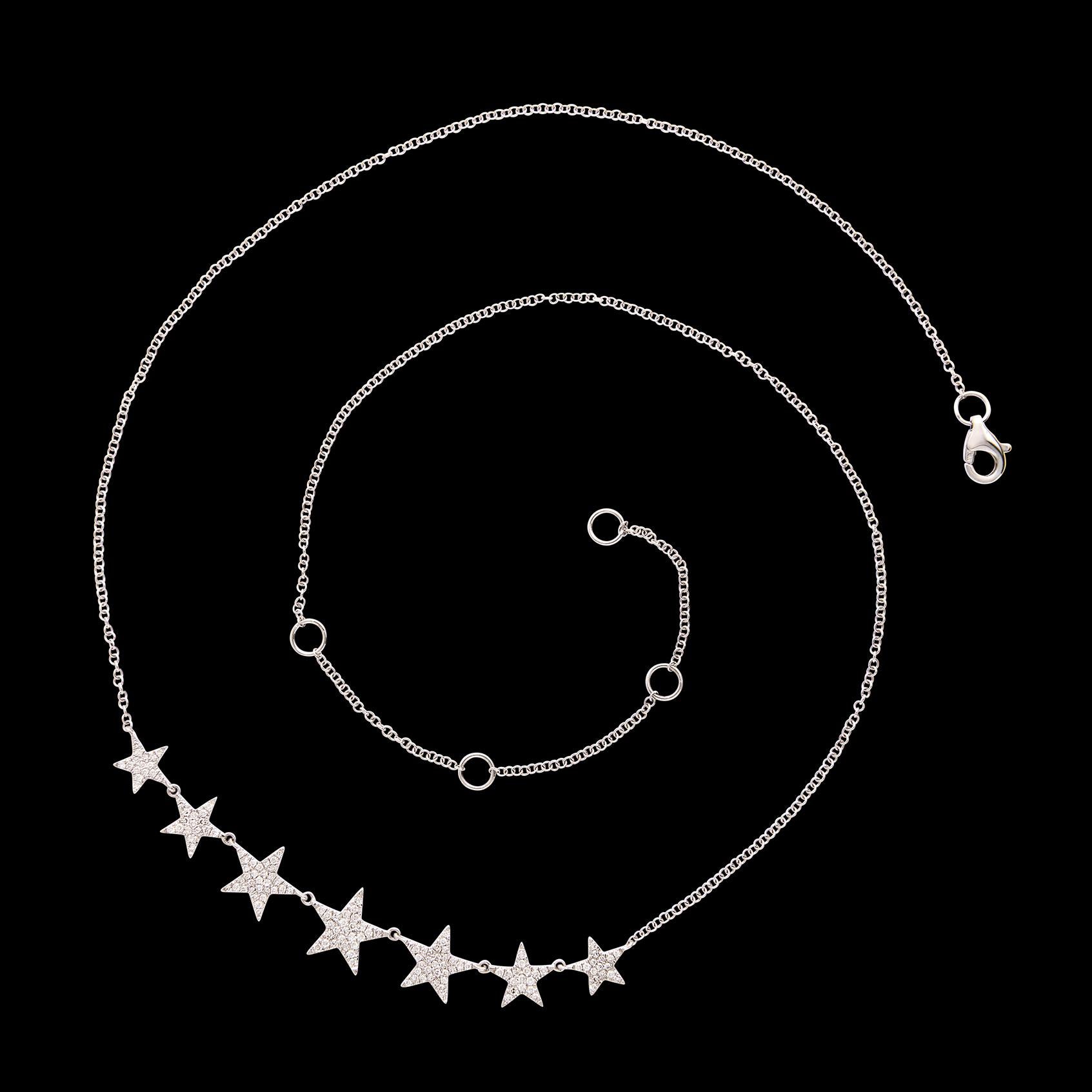 Donna Collana con diamanti e oro bianco 14k in vendita