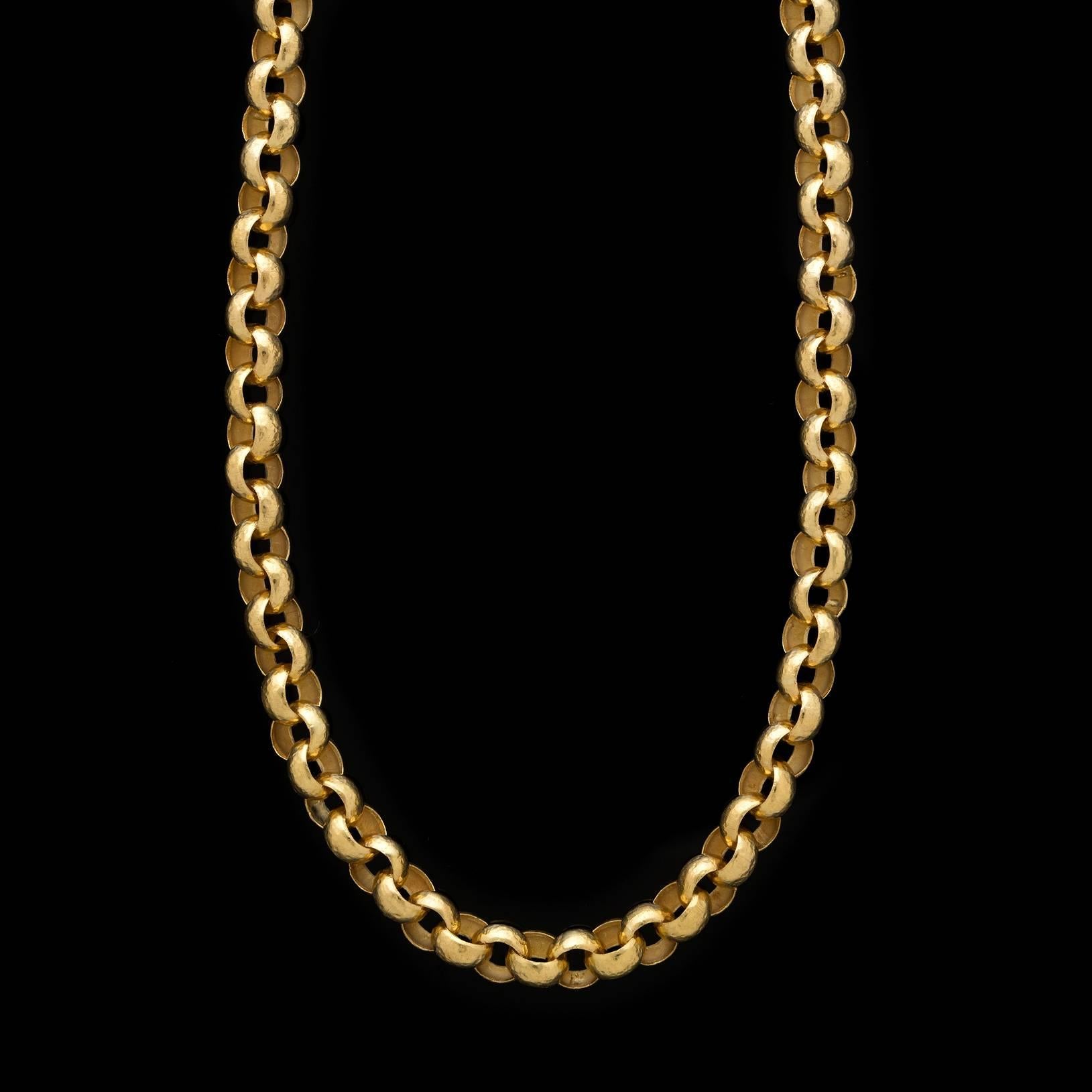 Elizabeth Locke Gold Rolo Link Necklace In Excellent Condition In San Francisco, CA