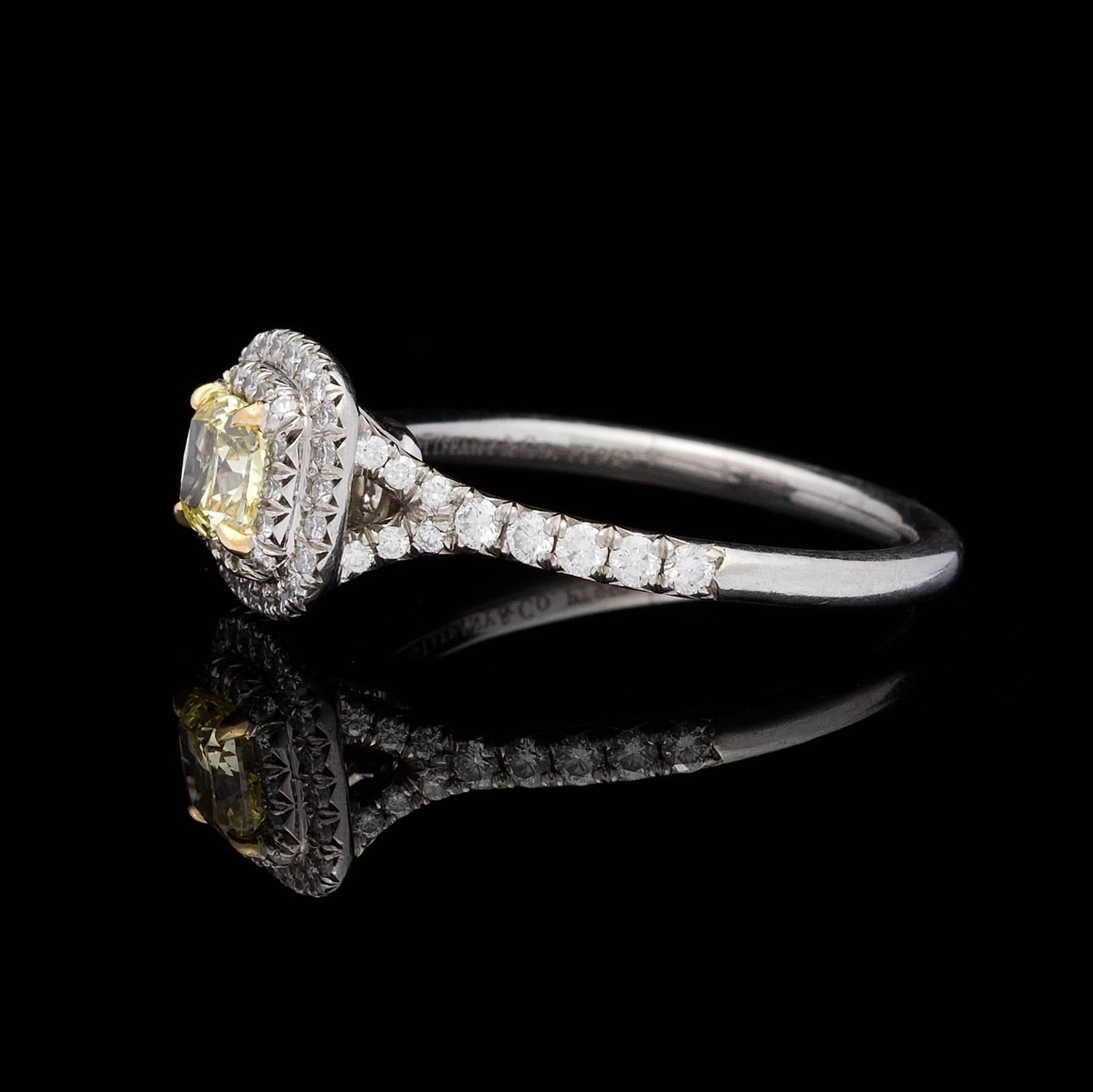 Tiffany & Co. Fancy Intense Yellow Diamond Ring In Excellent Condition In San Francisco, CA