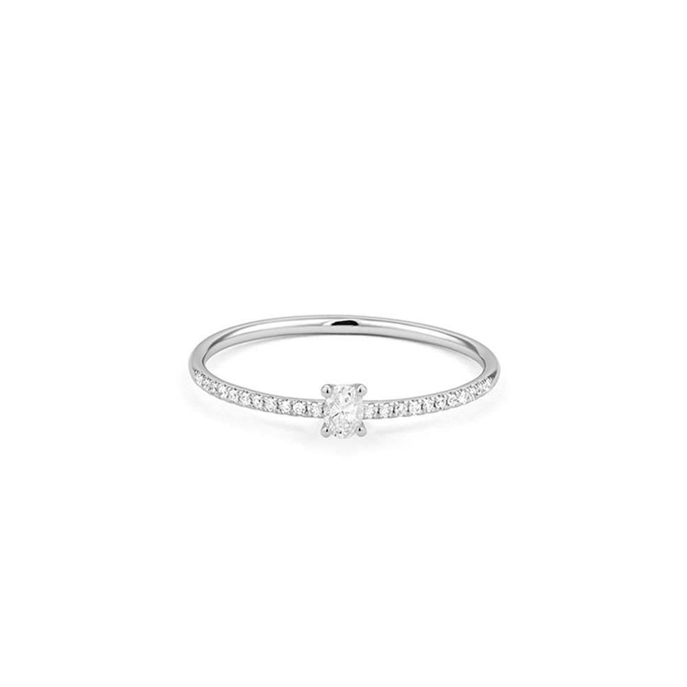 Artisan Bague Mozafarian à diamant ovale en vente