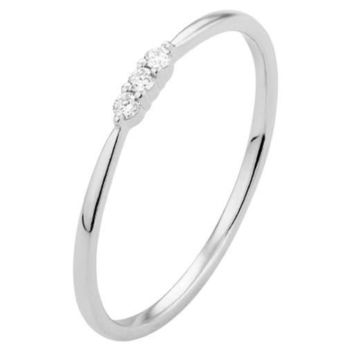 Anillo de Diamantes Minimalista Mozafari en Oro Blanco de 18k